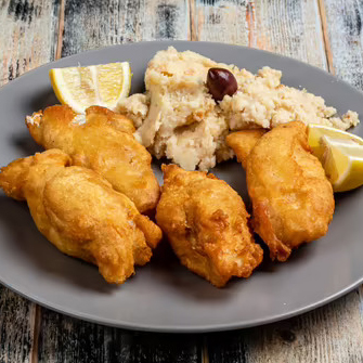 Salted cod with Garlic bread paste