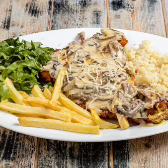 Schnitzel with mushrooms